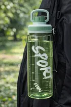 Flip Top Transparent Motivational Sports Durable Gym Fitness Water Bottle 700 ML