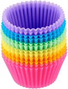 Silicone Cupcake Baking Cups, Pack of 12, Multicolor