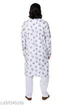 Cotton Printed Kurta with Pyjama for Men 