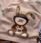 Cotton Blend Clothing Set For Boys ,Creme & Brown 