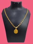 Alloy Gold Plated Pendant with Chain for Men & Women (Gold)