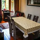 Polyester Printed Table Cloth (Brown, 40x60 inches)