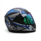 Konika Full Face Running Motor Bike Helmet ISI Marked for Motorbike UV Glass -Design Black & Blue