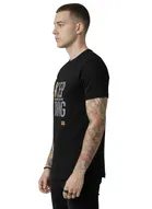 Polyester Printed T-Shirt for Men, Black 