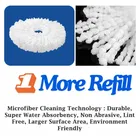 Bzore Durable Stainless Steel Replacement Handle for Easy Floor Cleaning Spin Mop Rod Set with Refill 