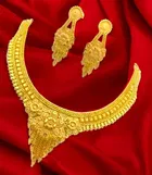 Alloy Choker Necklace with Earrings for Women 