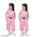 Cotton Blend Printed Jumpsuit for Girls 