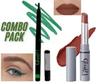 Glam21 Long Lasting Lipstick with Waterproof Kajal (Choco & Green, Set of 2)