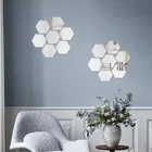 Acrylic Hexagon Shaped Wall Mirror Stickers 