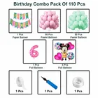 Minnie Mouse Theme 6th Happy Birthday Decoration Items For Girls , Multicolor, Pack of 110