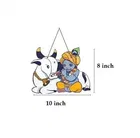 KC Arts God krishna with cow wall hanging 8x10inch