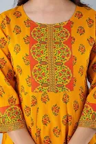 Rayon Printed Anarkali Kurti for Women 