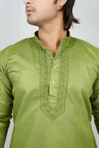 Cotton Solid Kurta with Pyjama for Men 