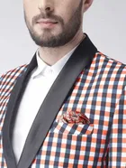 हैंगअप मेंस रेगुलर फिट प्रिंट पॉलिएस्टर फॉर्मल ब्लेजर , Multi, Size- 36 