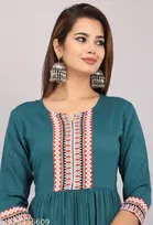 Naira Cut Rayon Embroidered Kurti for Women 