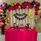 Cocktail Theme 6th Birthday Balloon Decoration Kit , Multicolor, Pack Of 70