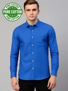 100% Cotton Full Sleeves Solid Shirt for Men 