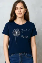 Cotton Blend Printed T-Shirt for Women 