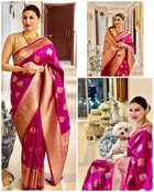 Silk Woven Design Saree for Women, Pink 