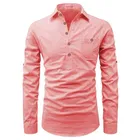 Trendy Cotton Full Sleeves Short Kurta For Men 