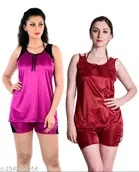 Satin Nightdress Set for Women 
