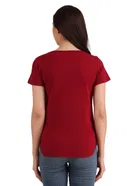 Half Sleeves Printed Round T-Shirt for Women 