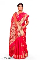 Organza Zari Woven Saree for Women 