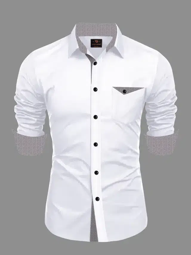 Full Sleeves Shirt for Men (White, XXL)