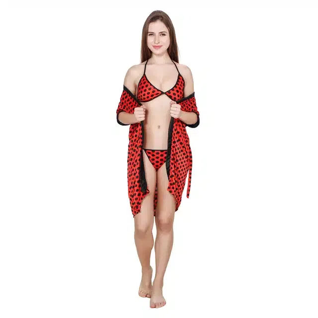 Babydolls for Women (Red & Black, Set of 1)