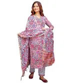 Viscose Rayon Printed Kurta with Pant & Dupatta for Women 