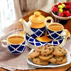 Ceramic Tea Kettle Set with 2 Pcs Cups 