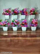 Plastic Artificial Flowers, Multioclor, Pack of 8