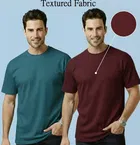 Polyester Round Neck T-shirt for Men, Multicolour, Pack of 2 