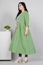 Zari Embroidered Cotton Blend Anarkali Kurti for Women 
