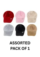 Woolen Printed Cap for Kids (Multicolour, Pack of 1)