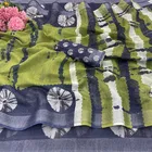 Linen Printed Saree for Women, Multicolor 