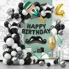 Mustache Theme 4th Birthday Balloon Decoration Kit , Multicolor, Pack Of 70