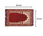 Furnishing Hut Velvet Handcrafted Islamic Janamaz Prayer Mat Maroon 27x50in