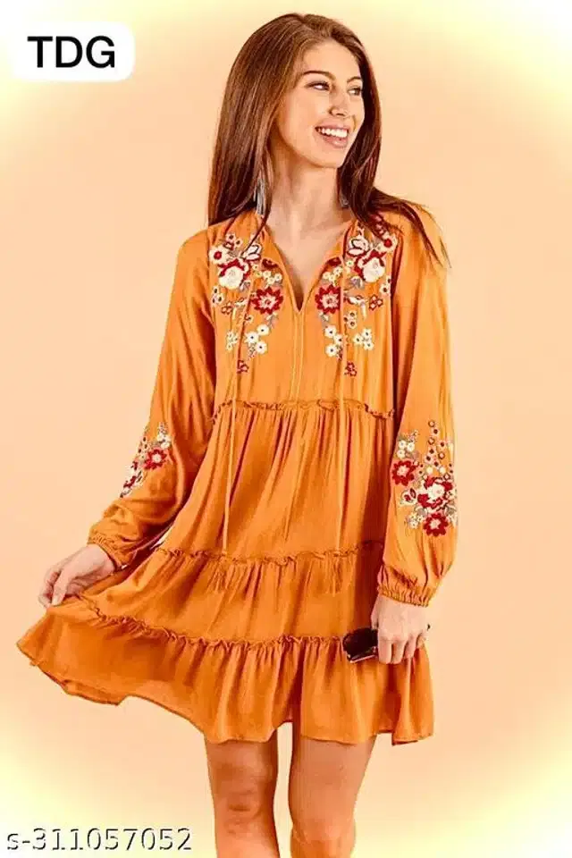 Full Sleeves Top for Women (Orange, L)