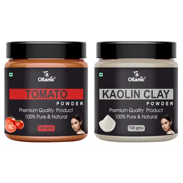 Natural Tomato & Kaolin Clay Powder for Skin & Hair (Pack of 2, 100 g)