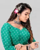 Cotton Blend Printed Saree for Women 