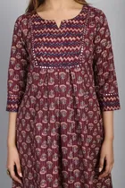 A-Line Cotton Printed Kurti with Bottom & Dupatta Set for Women 