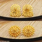 Designer Floral Gold Finish Stud Earrings For Women