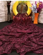 Net Solid Saree for Women 