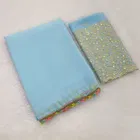 Silk Woven Design Saree for Women, Aqua Blue 