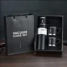 Stainless Steel Vacuum Flask Set with 2 Steel Cups 