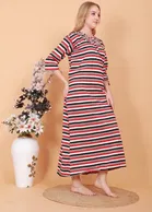 Woolen Striped Nightdress for Women 