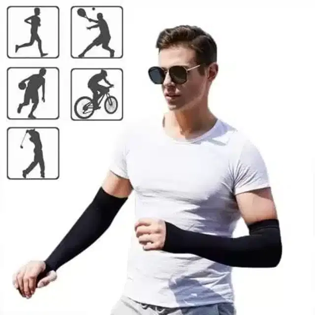 Arm Sleeves for Men (Black, Set of 1)