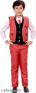 3 Pcs Coat Pant Set for Boys 