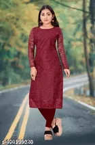 Net Kurti for Women,  Maroon  